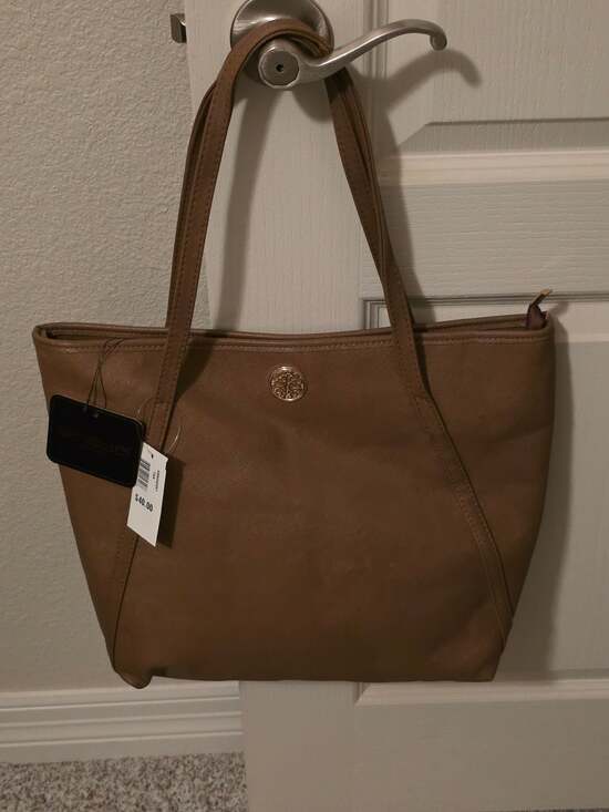 Sasha New York Handbags - Sasha New York Women's Tan Saffiano-Texture Tote Bag, Model AM9342SA1
